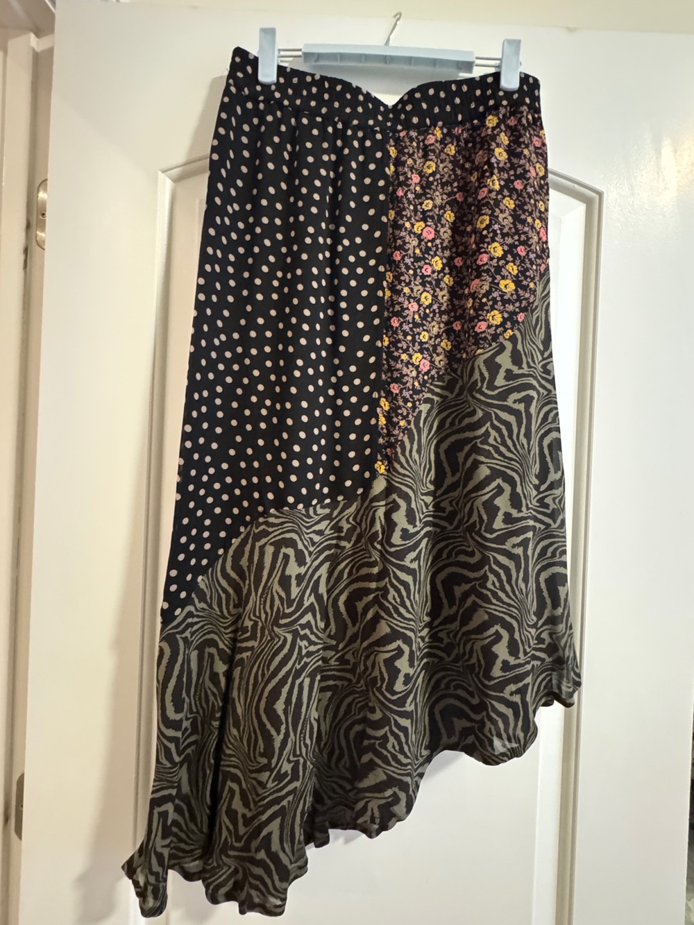 GANNI asymmetrical patterned midi skirt NWT